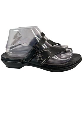 Dansko Carmen Black Leather Comfort Slide Sandals Orthopedic Euro 40